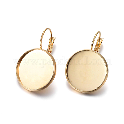 Серьги с застежкой-рычагом из нержавеющей стали 304 STAS-F191-03G-18mm-1