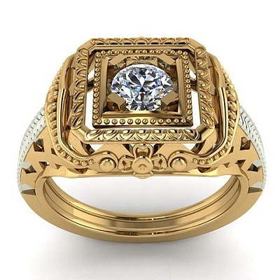 Квадратные кольца из сплава с кристаллами и стразами FS-WG4A2D8-29-1