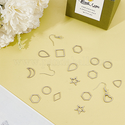 Набор для самостоятельного изготовления геометрических сережек-подвесок из нержавеющей стали 304 DIY-DR0001-37-1