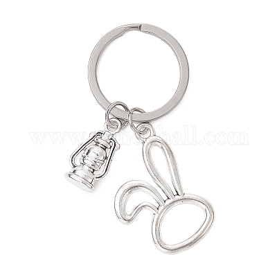 Брелок из сплава кролика и фонаря KEYC-JKC01072-1