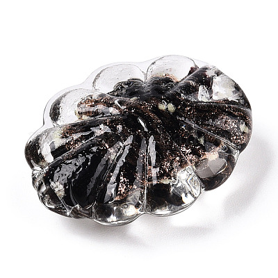 Светящиеся бусины лэмпворк из золота и песка ручной работы FOIL-T006-04-1