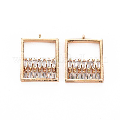 Латунные микропаве прозрачные подвески с фианитом KK-S364-025-1