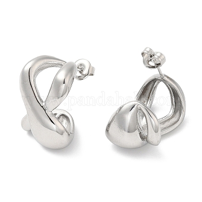 Серьги-гвоздики в виде бесконечности из нержавеющей стали 304 EJEW-I286-03P-1