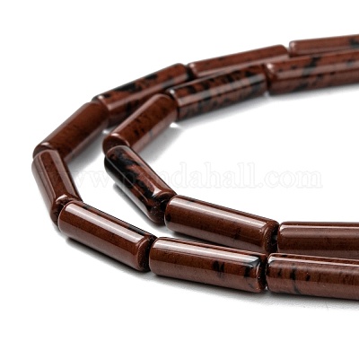 Натурального красного дерева обсидиана бисер нитей G-F247-48-1