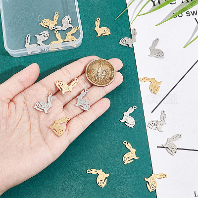 20 шт. подвески из нержавеющей стали 201 двух цветов STAS-UN0052-06-1