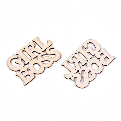 Кулоны из неокрашенного натурального дерева WOOD-N007-046-1