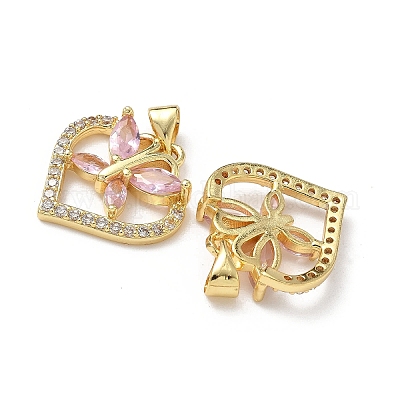 Латунные микро проложить кубического циркония подвески KK-L243-14G-04-1