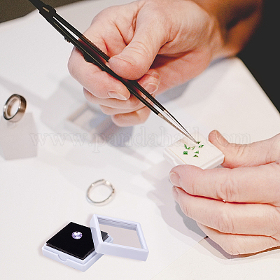 Квадратные пластиковые ящики для хранения драгоценных камней с бриллиантами CON-WH0095-25A-1