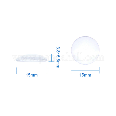 Прозрачные стеклянные кабошоны GGLA-TA0001-01-15mm-1