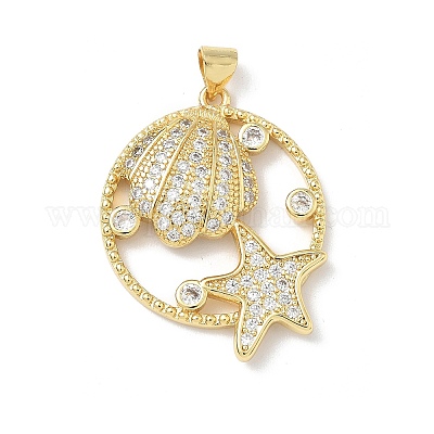 Латунные микро проложить кубического циркония подвески KK-P330-07D-G-1