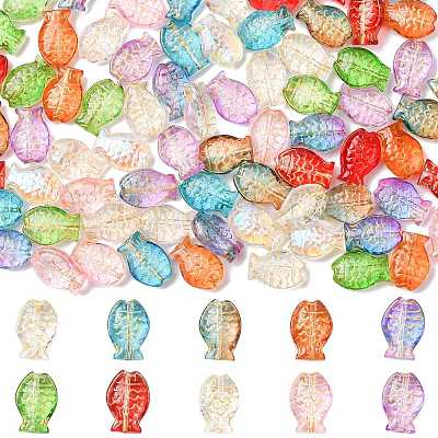 80 шт. 10-цветные гальванизированные и золотистые металлические стеклянные бусины EGLA-FS0001-57-1