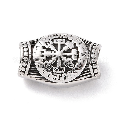 304 нержавеющая сталь ручная полировка европейские бусины STAS-G276-21AS-1