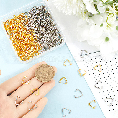 300 шт. 2-х цветное железное треугольное соединительное кольцо IFIN-SP0001-14-1