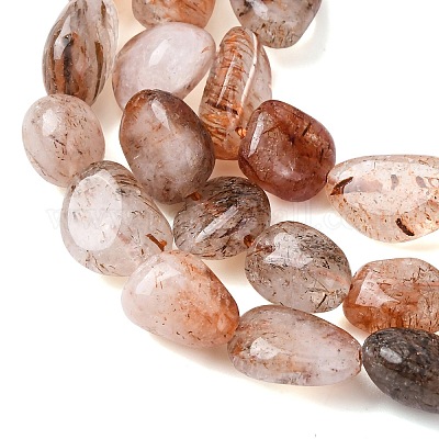 Нити бусин из натурального рутилированного кварца&nbsp;G-P568-C10-01-1