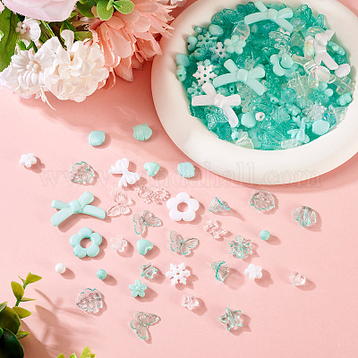 100 г прозрачных и непрозрачных акриловых бусин TACR-TA0001-57C-1