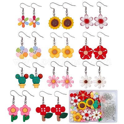 Wholesale DIY 3D Flower Dangle Earring Making Kit 