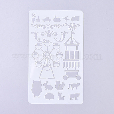 Пластиковые многоразовые шаблоны трафаретов для рисования DIY-G027-G24-1