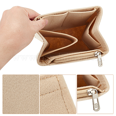 Wool Felt Purse Organizer Insert, Mini Tote Basket Shaper Liner, Make-up  Storage Bag Accessories, Rectangle, Tan, 11x15x11cm, Inner Diameter:  9x14.5cm