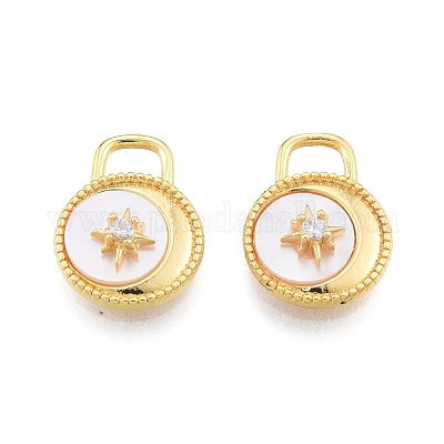 Подвески из синтетических белых ракушек KK-A165-15G-1