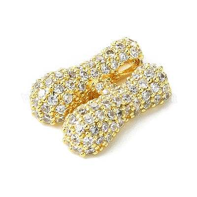 Подвески из латуни с покрытием из прозрачного кубического циркония KK-S378-01G-H-1