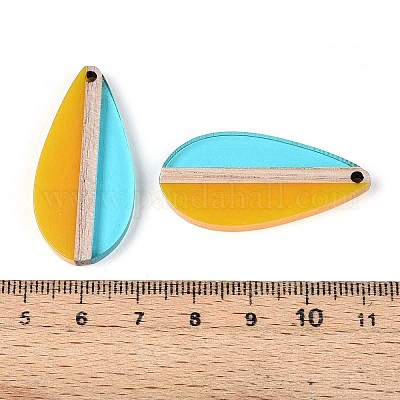 Прозрачные подвески из смолы и дерева RESI-T057-80-1