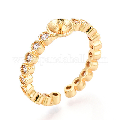 Латунные микрофибровые кубические цирконии чашки колец оправы KK-N274-13G-1