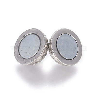 Магнитные застежки из латуни с цирконием и микропаве с петлями ZIRC-L082-E-01-P-1