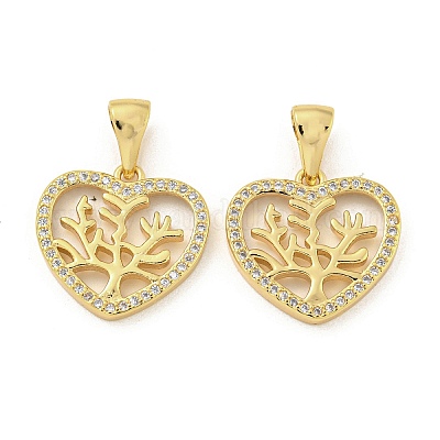 Латунные микропаве прозрачные подвески с фианитом ZIRC-P113-07D-G-1