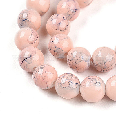 Выпечка окрашенные стеклянные бусины пряди X1-DGLA-N003-10mm-C02-1