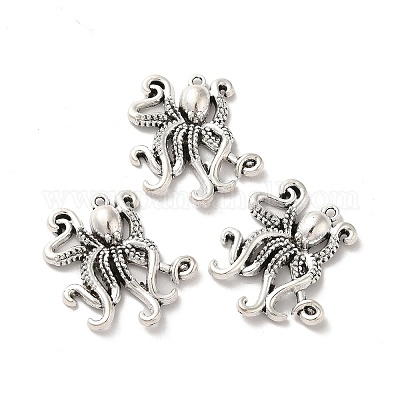 合金のチベット風チャーム イカのチャーム アンティークシルバー 34x32x5mm 穴：1.8mm 約98個/500gの通販 -  PandaHall（パンダホール）