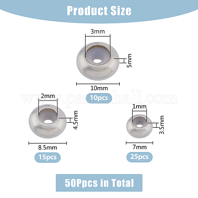 50 шт. 3 вида бусин из хирургической нержавеющей стали 316L STAS-DC0014-49-1
