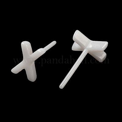 Гипоаллергенные серьги-гвоздики из биокерамики с цирконием и керамикой EJEW-F340-04X-1