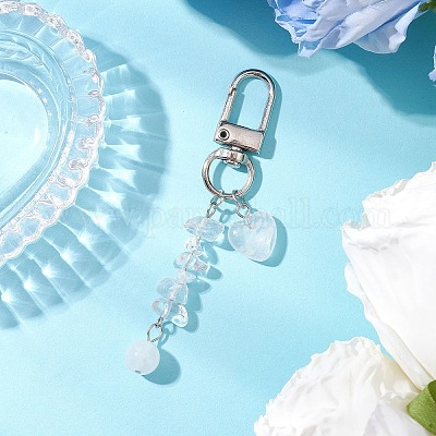 Подвеска в форме сердца из натурального розового кварца HJEW-JM03194-03-1