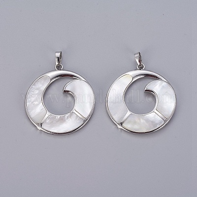 Подвески из натурального белого жемчуга SSHEL-L008-67P-1