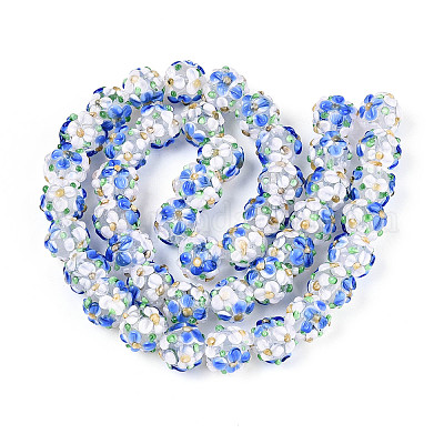 Бусы лэмпворк ручной работы LAMP-N021-015A-16-1