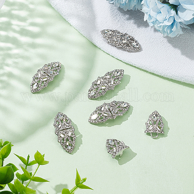 6 шт. застежки-застежки со стразами из цинкового сплава FIND-FG0003-46B-1