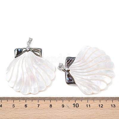 Подвески из натуральной ракушки пауа и резные белые ракушки KK-C135-10A-1