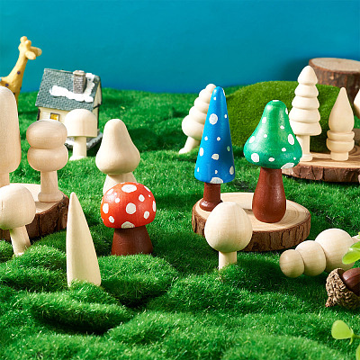 16 шт. 16 стиля необработанных деревянных украшений WOOD-TA0002-77-1