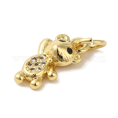 Латунные микропаве прозрачные подвески с фианитом KK-R162-004A-G-1