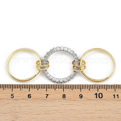 Латунные микро проложить пальцев кольца кубического циркония RJEW-D325-01PG-08-1