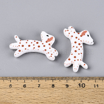 Печатные непрозрачные бусины из смолы&nbsp;RESI-N043-04C-1