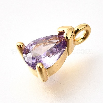 Латунные микро проложить кубического циркония подвески KK-D356-08A-G-1