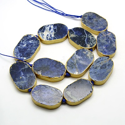 Овальные естественно содалит бисер пряди G-N0119-01-1