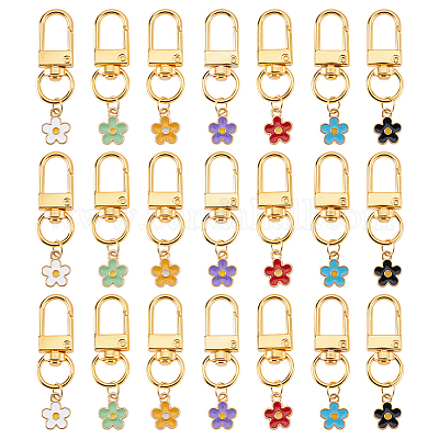 21шт 7 цвета сплава эмали кулон украшения HJEW-GA00037-1