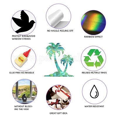2 шт. 2 стиля ПВХ наклейки ослепительные цветные наклейки на окна 3D лазерные облака и летние стильные формы электростатические наклейки на окна из стекла JX836A-1