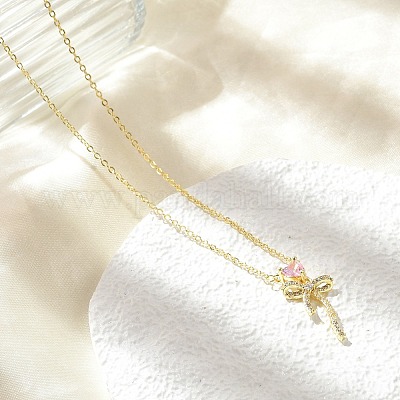 Ожерелье с кулоном из кубического циркония NJEW-S441-03C-G-1