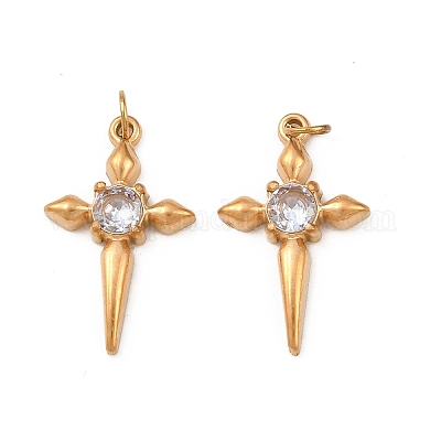 Нержавеющая сталь 304 с подвесками из прозрачного кубического циркония STAS-G364-01G-1