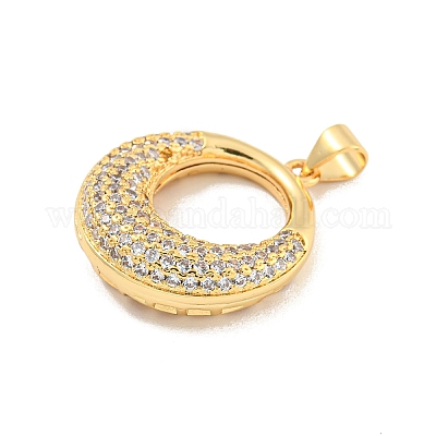 Подвески из латуни с прозрачным фианитом KK-U009-13G-02-1