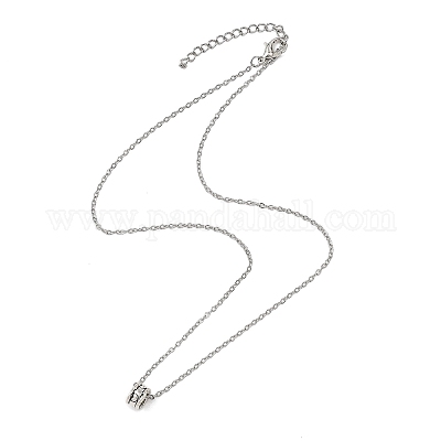 Цепочки-колье из сплава с подвеской в виде диска в форме сердца из нержавеющей стали 304 для женщин NJEW-JN05639-1