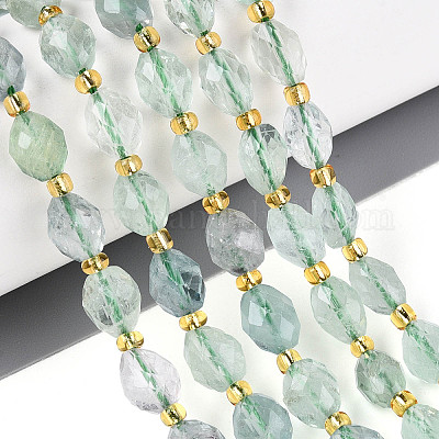 Естественный зеленый флюорит бисер нитей G-N342-53-8x6-12-1
